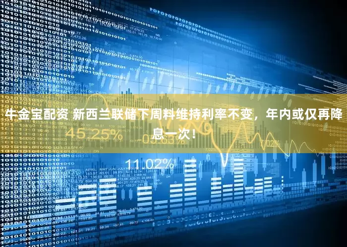 牛金宝配资 新西兰联储下周料维持利率不变，年内或仅再降息一次！